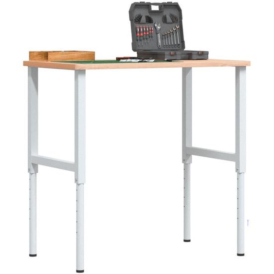 Établi 100x60x(71,5-98) cm bois massif de hêtre rectangulaire