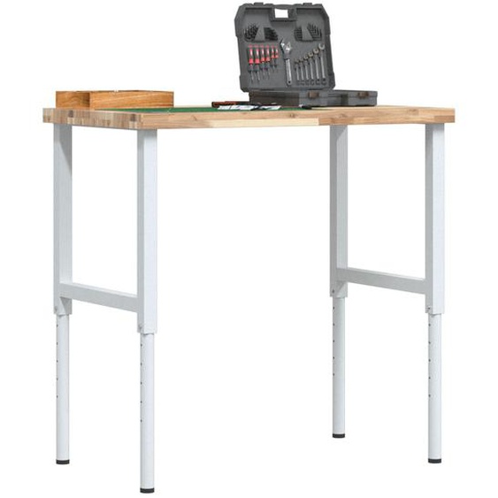 Établi 100x60x(73-99,5) cm bois de chêne massif rectangulaire