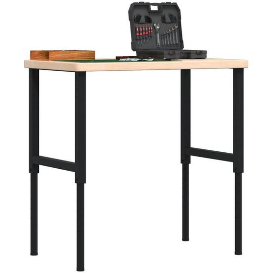 Établi 100x60x(73-99,5) cm bois de chêne massif rectangulaire