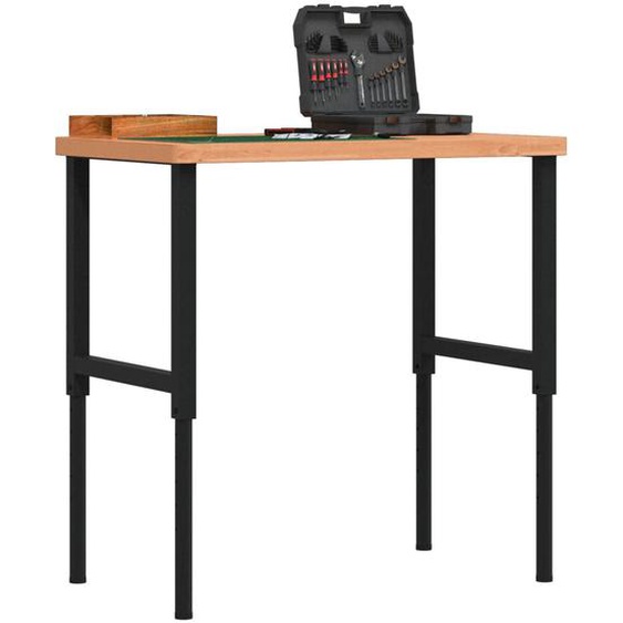 Établi 100x60x(73-99,5) cm bois massif de hêtre rectangulaire