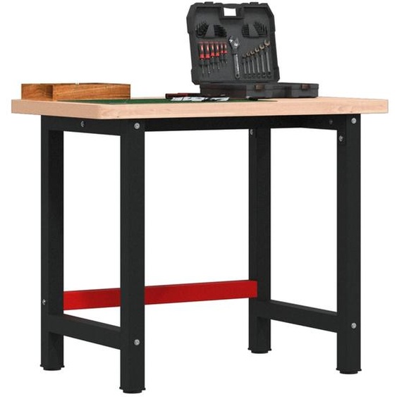 Établi 100x60x83 cm bois massif de hêtre rectangulaire