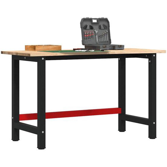 Établi 140x60x81,5 cm bois de chêne massif