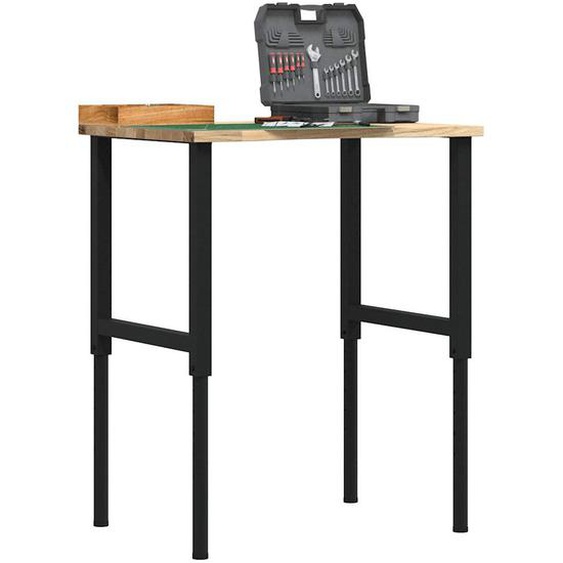 Établi 80x60x(71,5-98) cm bois de chêne massif