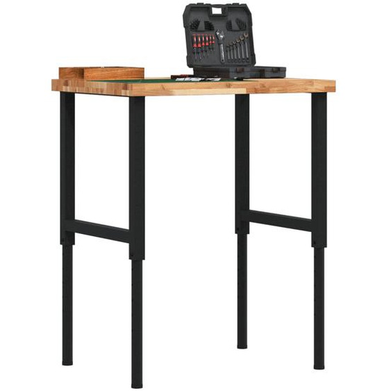 Établi 80x60x(73-99,5) cm bois de chêne massif rectangulaire