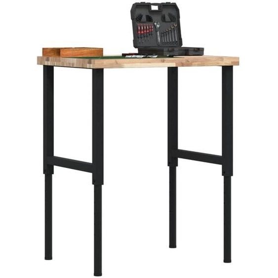 Établi 80x60x(73-99,5) cm bois de chêne massif rectangulaire