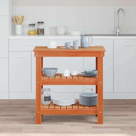 Établi Marron cire 78.5 x 50 x 80 cm Bois massif en pin