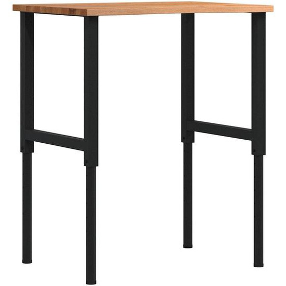 Établi marron clair 80x60x(71,5-98) cm bois de chêne massif