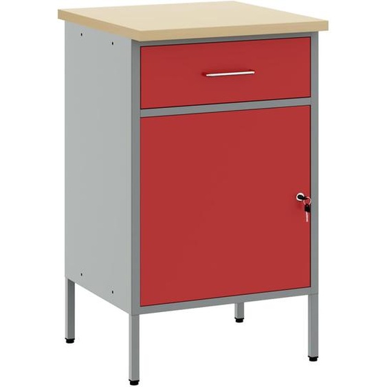 Établi Rouge et Gris 50 x 55 x 85 cm Bois dingénierie et acier