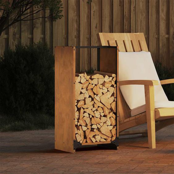 Étagère à bois 40x30x80 cm acier résistant aux intempéries