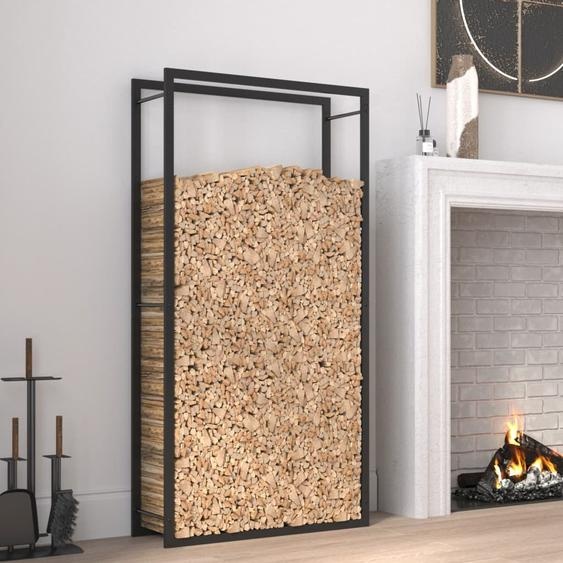Étagère à bois de chauffage Noir mat 80 x 28 x 154 cm Acier