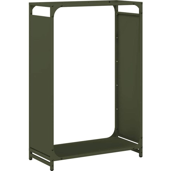 Étagère à bois de chauffage Vert olive 60x28x90 cm Acier laminé à froid