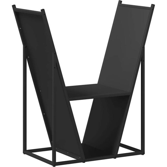 Étagère à bois noir 69,5x35x81 cm Acier laminé à froid