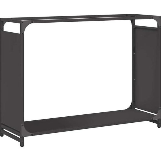 Étagère à bois noir 90x28x65 cm Acier laminé à froid