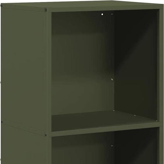 Étagère à bois vert olive 40x30x75 cm Acier laminé à froid