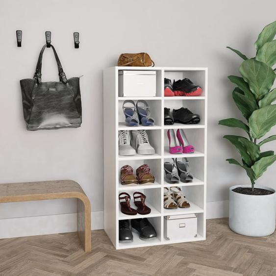 Étagère à chaussures Blanc 54x34x100,5 cm Bois dingénierie