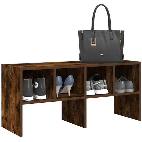 Étagère à chaussures empilable chêne fumé 89,5x30x40 cm