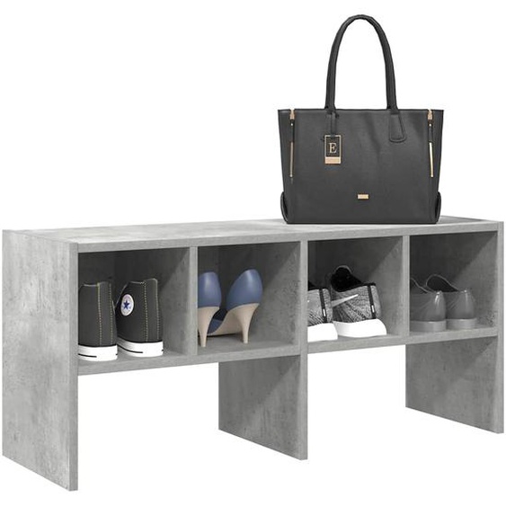 Étagère à chaussures empilable gris béton 89,5x30x40 cm