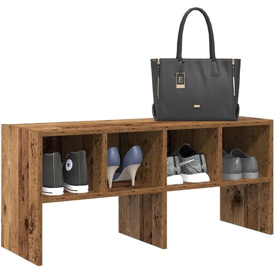 Étagère à chaussures empilable vieux bois 89,5x30x40 cm