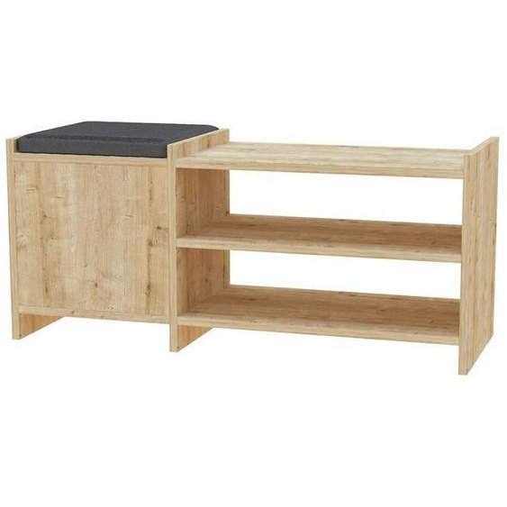 Etagère à chaussures, meuble à chaussures avec 1 porte coloris chêne cambrian - longueur 100 x profondeur 35 x hauteur 44 cm
