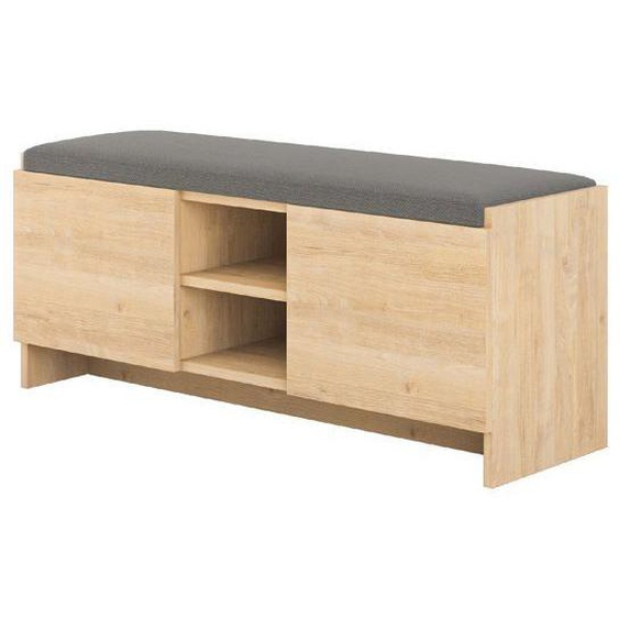 Etagère à chaussures, meuble à chaussures avec 2 portes coloris chêne cambrian - longueur 110 x profondeur 37 x hauteur 43 cm