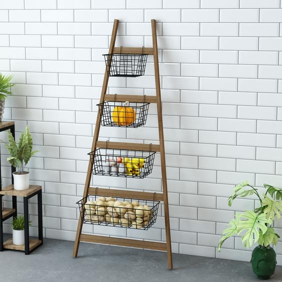 Étagère à échelle Sejlflod avec 4 paniers métalliques