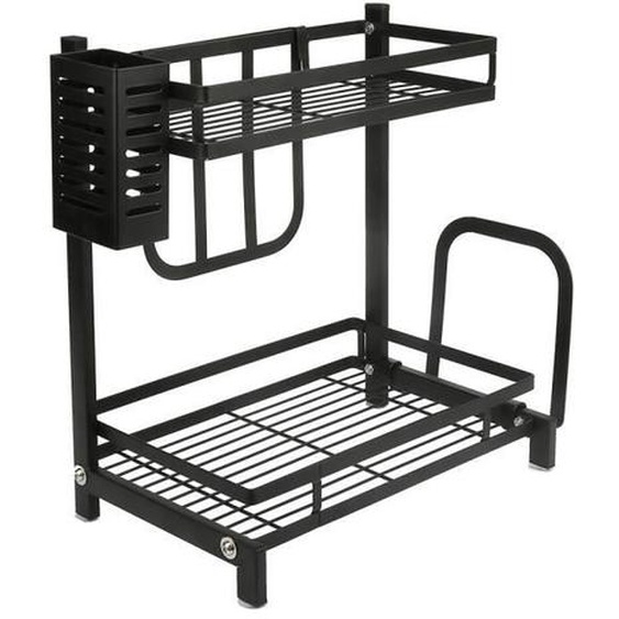 Étagère à Epices 2 Niveaux - Support de cuisine magnétique en acier inoxydable - 34x21x41.7cm