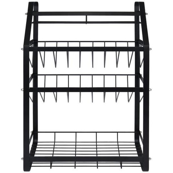 Étagère à Épices en Métal - UISEBRT - Noir - 4 Étages - Multifonctionnelle et Robuste