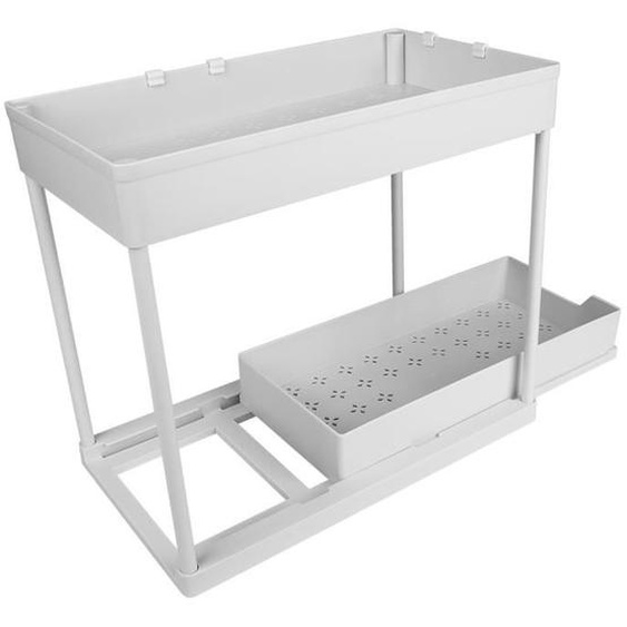 Étagère à épices - HOMEWELL - BLGUNSAV - Double couche - Blanc
