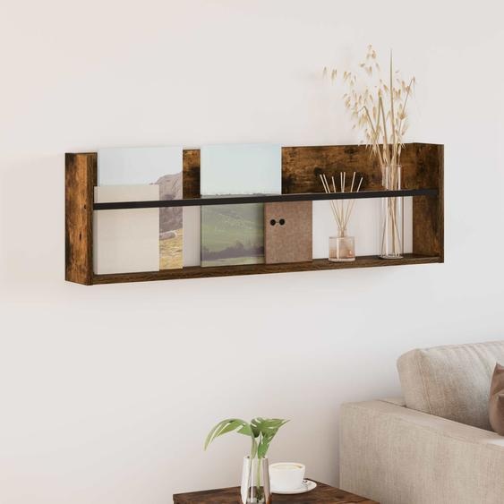 Étagère à magazines avec étagère Chêne fumé 100 x 12 x 30 cm