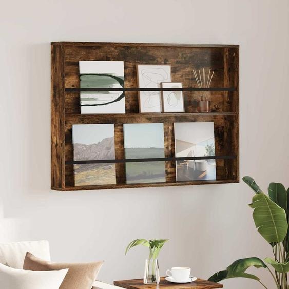 Étagère à magazines avec étagère Chêne fumé 100 x 12 x 70 cm