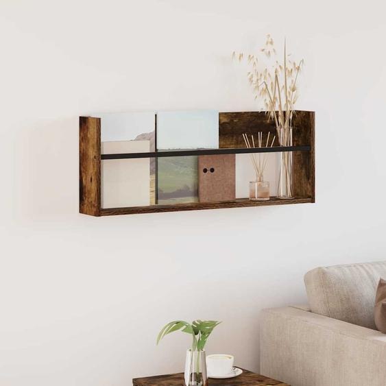 Étagère à magazines avec étagère Chêne fumé 80 x 12 x 30 cm