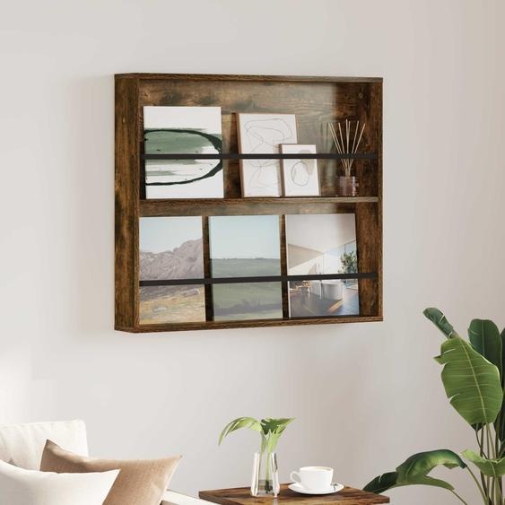 Étagère à magazines avec étagère Chêne fumé 80 x 12 x 70 cm