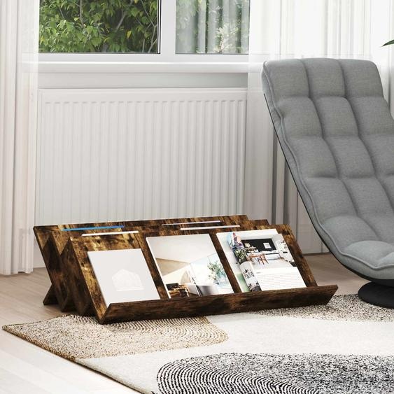 Étagère à magazines avec étagère Chêne fumé 90 x 53 x 28,5 cm