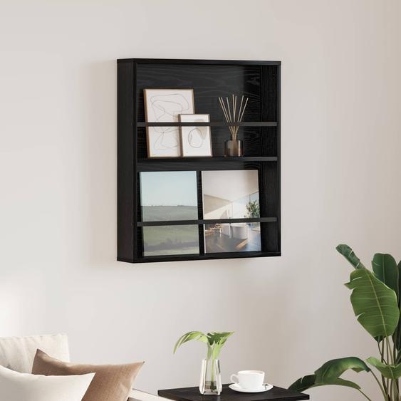 Étagère à magazines avec étagère Chêne noir 60 x 12 x 70 cm