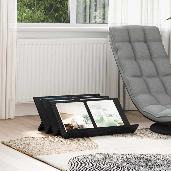 Étagère à magazines avec étagère Chêne noir 65 x 53 x 28,5 cm