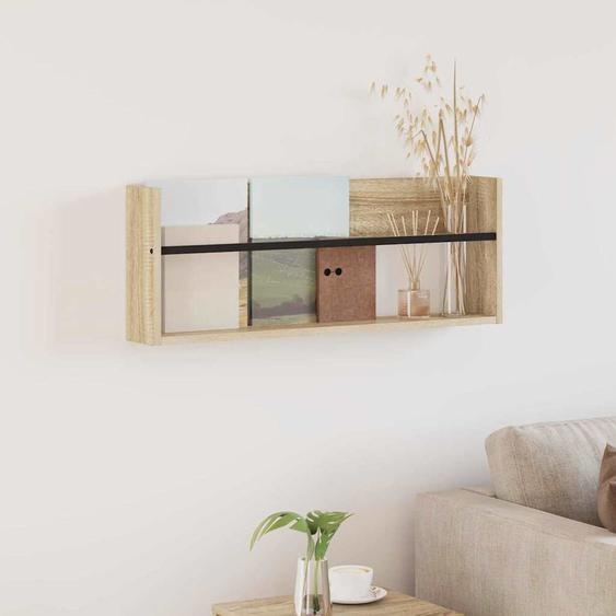 Étagère à magazines avec étagère Chêne Sonoma 80 x 12 x 30 cm