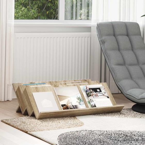 Étagère à magazines avec étagère Chêne Sonoma 90 x 53 x 28,5 cm