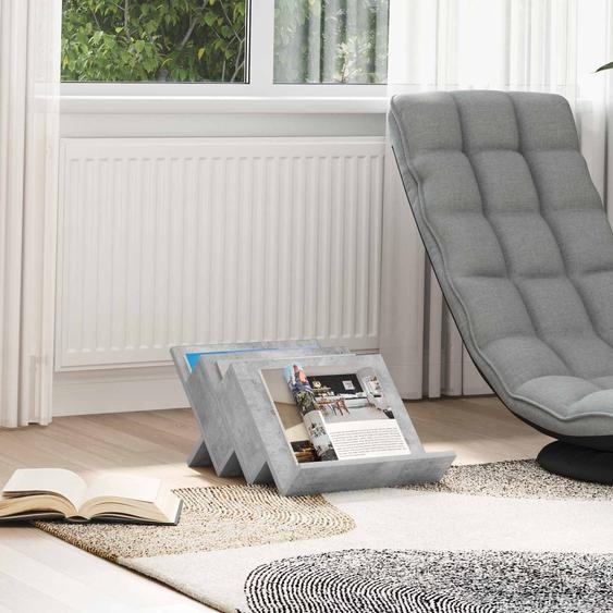 Étagère à magazines avec étagère Gris Béton 53 x 40 x 28,5 cm