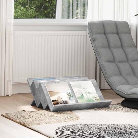 Étagère à magazines avec étagère Gris Béton 65 x 53 x 28,5 cm