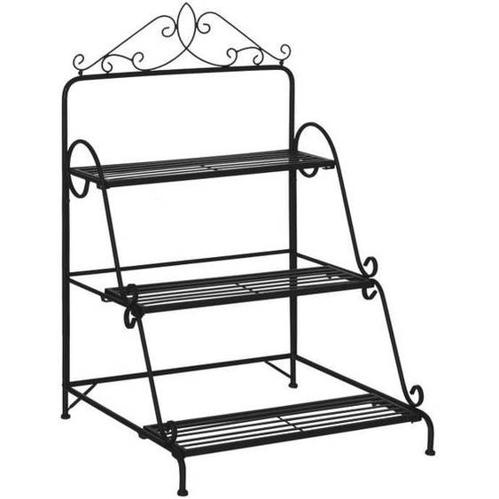 Outsunny - Support pour plantes - Métal - 60.5x59.5x95.5cm - Noir