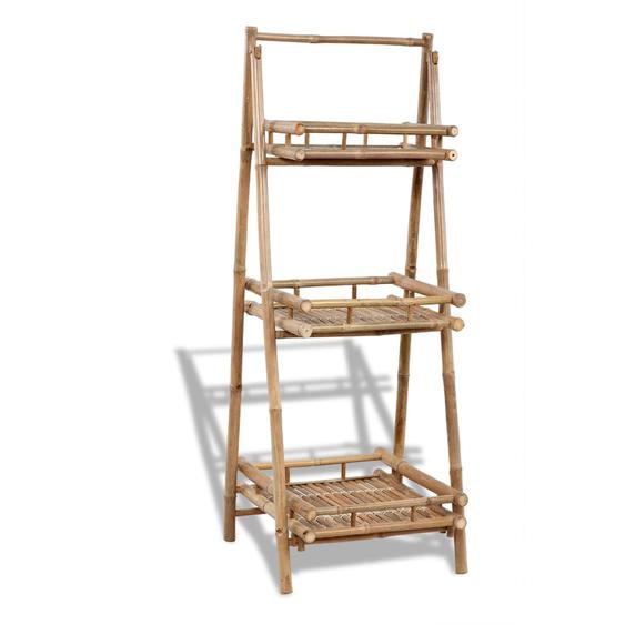 Étagère à plantes pliable 3 niveaux Bambou