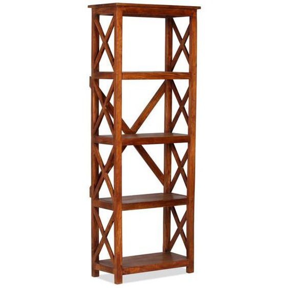 etagere armoire meuble design bibliotheque bois massif d acacia 160 cm