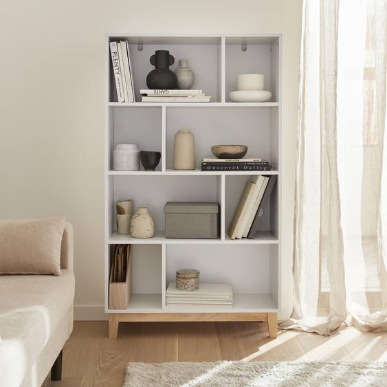 Etagère Bibliothèque Décor Bois 4 Étagères Floki Blanc