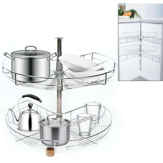 étagère dangle 2 étages Étagère de cuisine Étagère de stockage Cuisine Kit dextension darmoire Ferrure pivotante Étagère dangle Fil 270° Panier