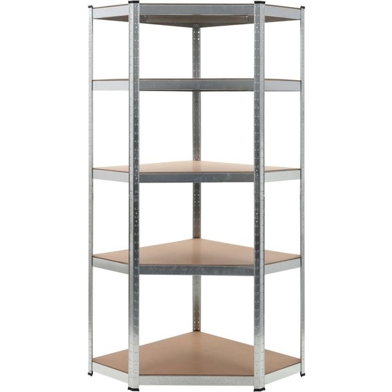 Étagère dangle 5 tablettes Argenté Acier & bois composite