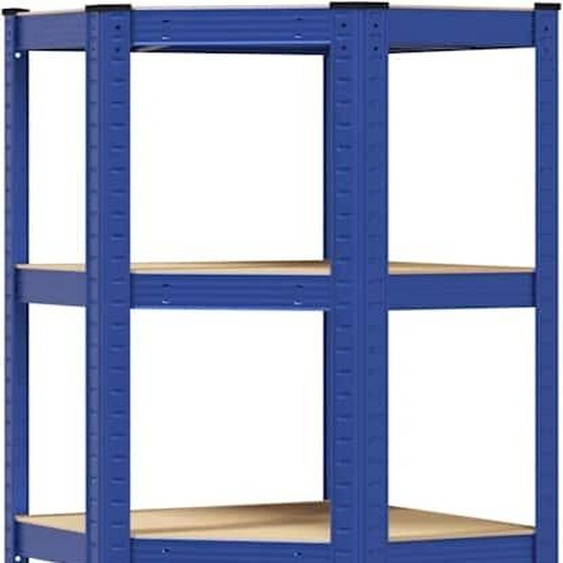 Étagère dangle 5 tablettes bleu Acier & bois composite