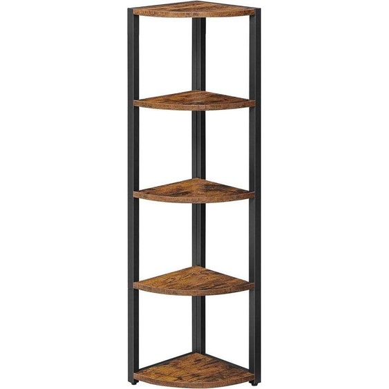Étagère dangle à 5 niveaux, style industriel, brun rustique et noir, étagère à plantes, meuble de rangement pour salon, chambre ou bureau