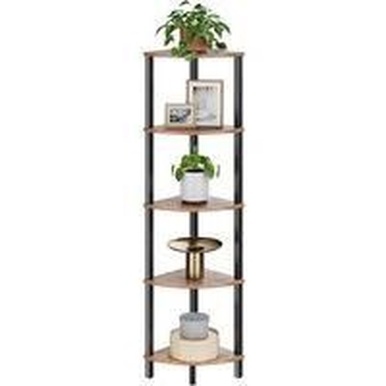 Étagère dangle à 5 niveaux - Style vintage, couleur marron et noir