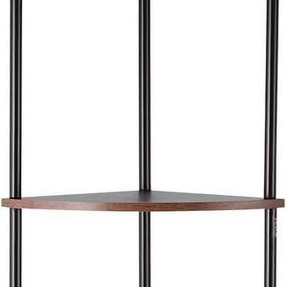 Étagère dangle à 5 niveaux, support dangle haut avec éclairage LED et portes, étagères murales, rangement de rangement, structure métallique et étagères en bois, étagère étroite pour livres pour la maison, le bureau, brun rustique