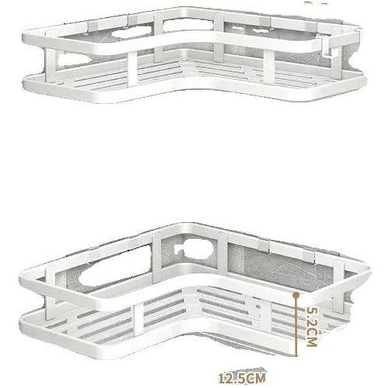 Étagère dangle, acier inoxydable, modèle double, blanc-A